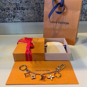 LOUIS VUITTON FLUER de MONOGRAM BAG CHARM and KEY HOLDER (w/ orig receipt)